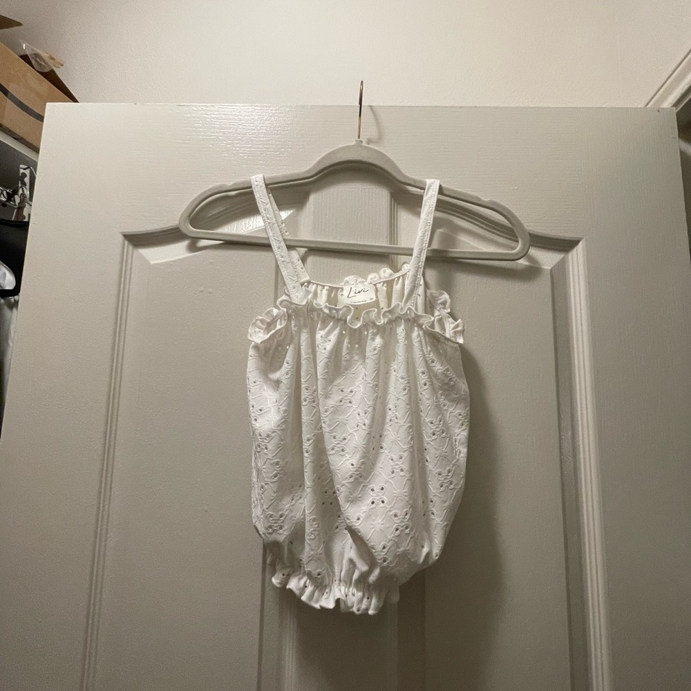 Olivia Rae White Eyelet Romper